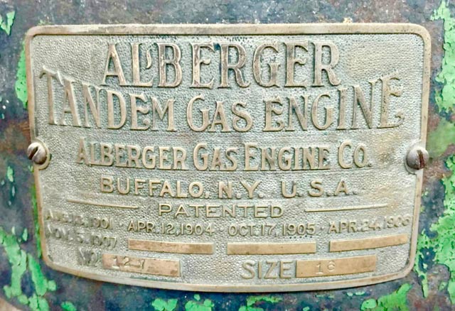 Alberger 125 hp Nameplate